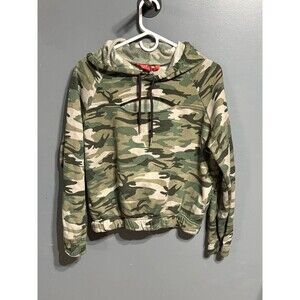 Hot Kiss Kids green camouflage hoodie Size:Large